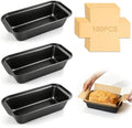 3 Pack Nonstick Loaf Pan Set with 100 Parchment Liners