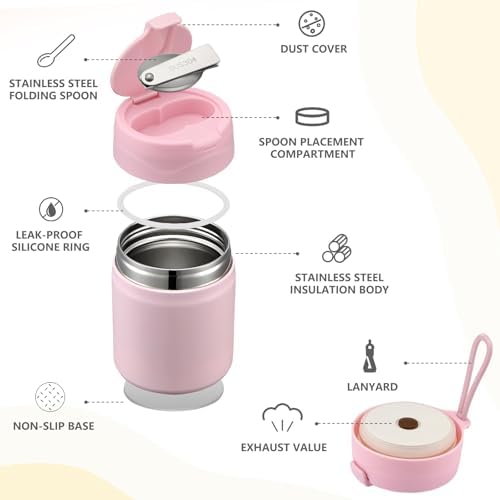 Pawtong 17oz Soup Thermo for Hot Food Kids Insulated Vacuum Food Jar