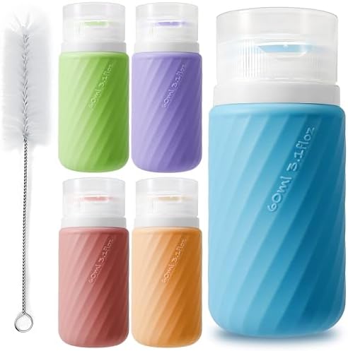 5Pcs Condiment Squeeze Bottles, 2 OZ Salad Dressing Container To Go