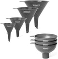 4pc Funnel Nesting Set and 3pc Wide Mouth Canning Funnels Set (Gray)