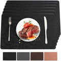 Vinyl Plastic Placemats Set of 6 Waterproof Wipeable Table Mats