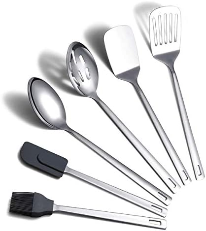 Cooking Spoon, Berglander 6 Pieces Spatula Set Stainless Steel, Metal