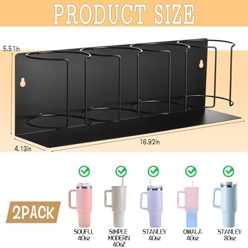 Magnetic or Screw Mount Water Bottle Organizer for Stanley 30/40 oz