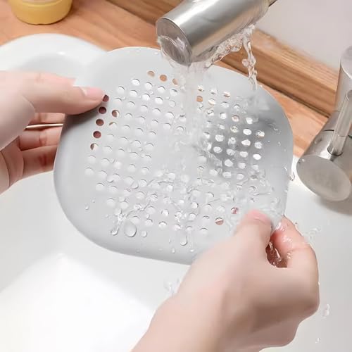 Silicone Shower Drain Hair Collector 2-piece Set, Anti Clogging Drain