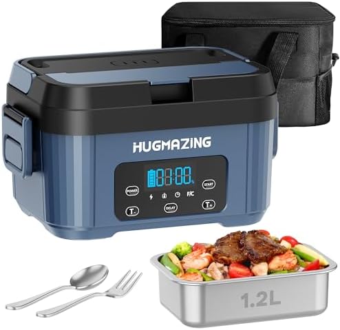 Hugmazing 1.2L Cordless Electric Lunch Box with SS Container