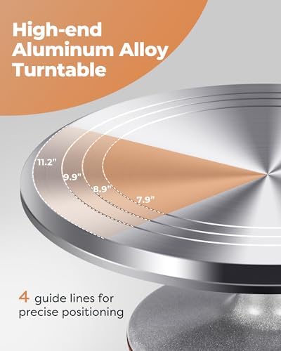 Kootek Aluminium Cake Turntable Set with 9 Inch Stainless Steel