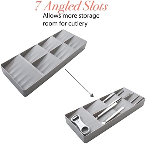 Kitchen Details 7 Slot Cutlery Drawer Organizer | Utensil Tray