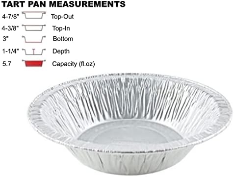 PACTOGO Disposable 5" Aluminum Foil Tart Pan with Clear Dome Lid