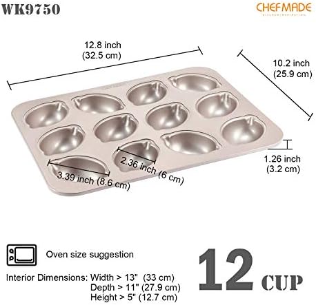 CHEFMADE Muffin Cake pan, 12-Cavity Non-Stick Lemon-Shaped Bakeware