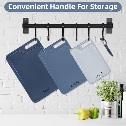 4 Piece Plastic Cutting Board Set for Kitchen Dishwasher Safe,Food