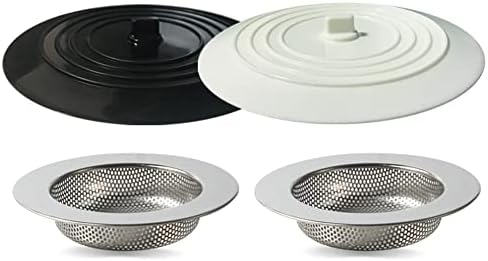 Seatery 4PCS Kitchen Sink Stopper Strainer, 6 Inch Round Large