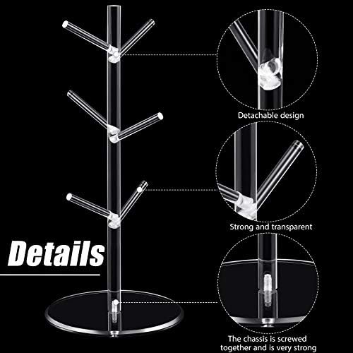 Patelai 14 Inch Acrylic Coffee Mug Tree Coffee Mug Rack Cup Holders