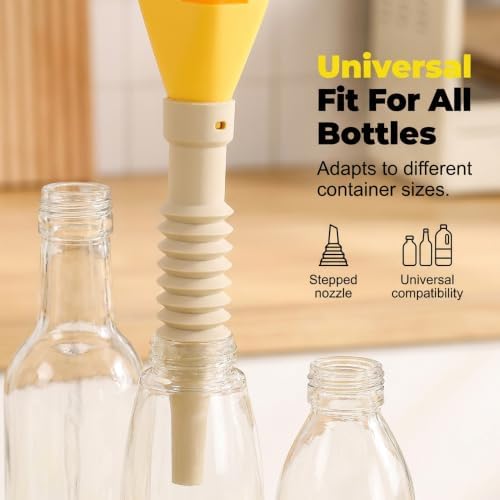 Kitchen Funnel, Silicone Collapsible Funnels for Oil Liquid Transfer