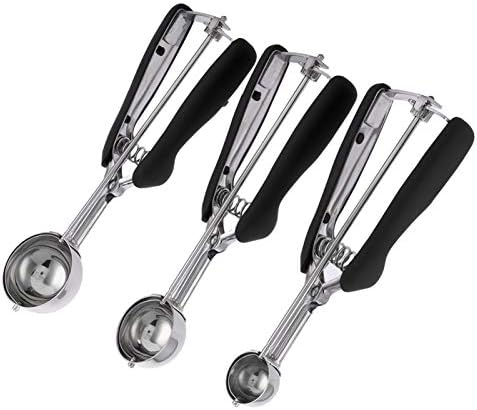 3PCS Ice Cream Scoop Set, Stainless Steel Cookies Scoop with Effort