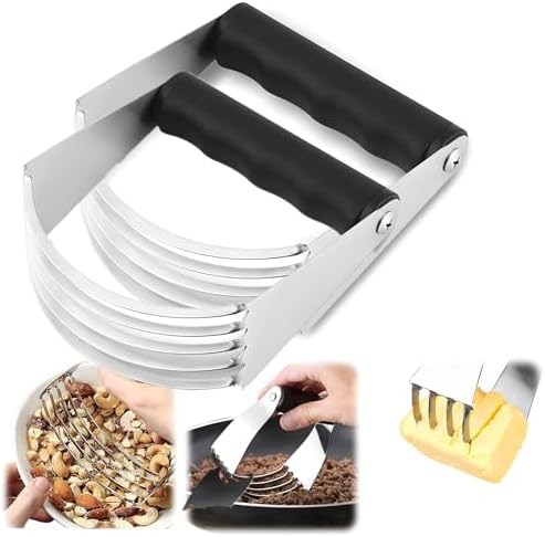 2er Pack Stainless Steel Pastry Blender Cutter and Bench Scraper Set
