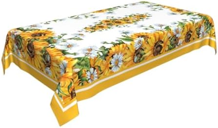 Sunflower Rectangle Tablecloth Washable Table Cloth 60x90 Inch Table
