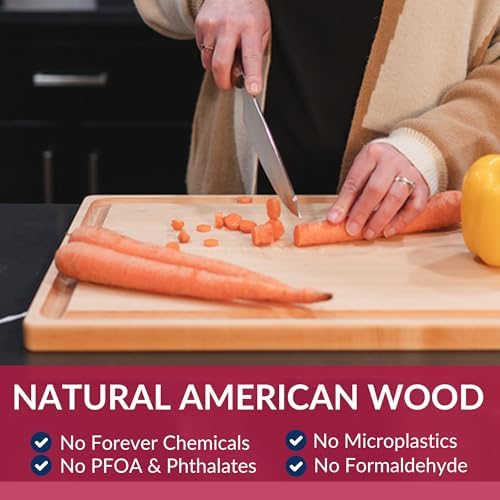 Virginia Boys Kitchens Maple Wood Cutting Board, 17" x 11" x 1.5"