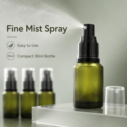 Glass Fine Mist Spray Bottles, 4 Pack, 1oz