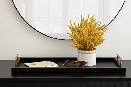 Kate and Laurel Halsey Narrow Rectangle Decorative Wooden Tray with