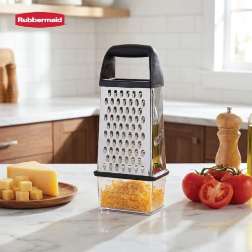 Rubbermaid EZ Grip Box Grater, Stainless Steel Cheese Grater &