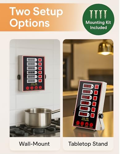 Commercial 6-Channel Digital Kitchen Timer