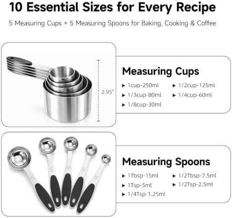10-Piece Magnetic Measuring Cups and Spoons Set