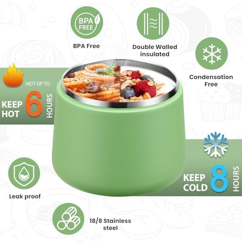 Itslife 14oz Vacuum Insulated Soup Thermo for Hot Food, Kids Lunch