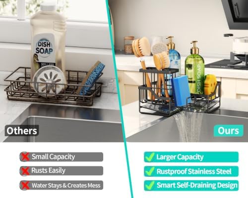 HapiRm L-Shaped Sponge Holder for Kitchen Sink