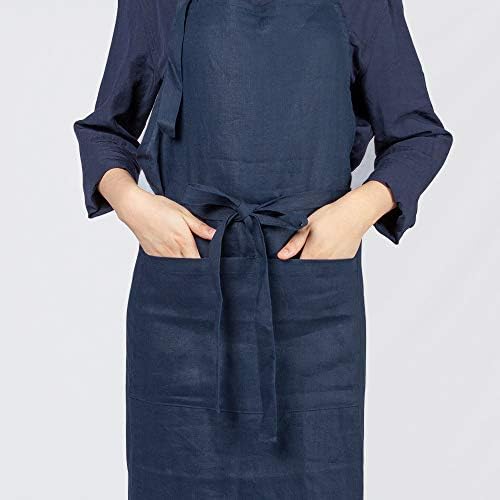 ATLINIA 100% Linen Apron for Women Men Apron for Kitchen Cooking