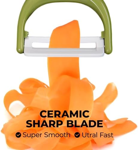 Trez Treamer 6-Pack Vegetable Peelers for Kitchen,Y Ceramic Peeler