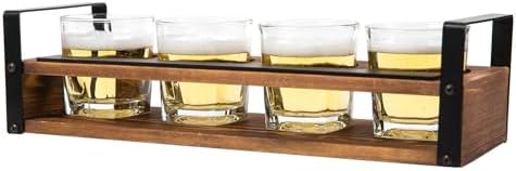 Vintage Piece Beer Flight Board Tasting Sampler Set with Chalkboard