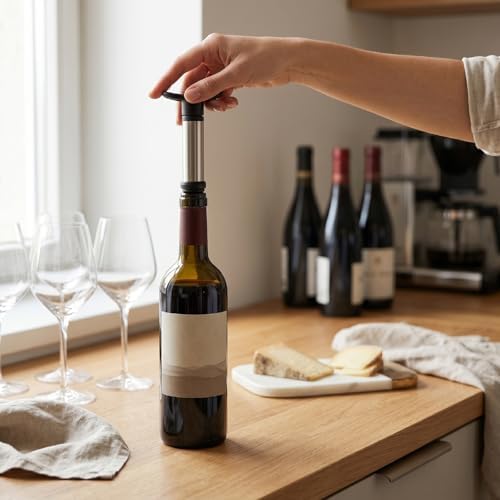 Vacuum Pump Wine Stopper Set Food Grade Silicone Seal Reusable