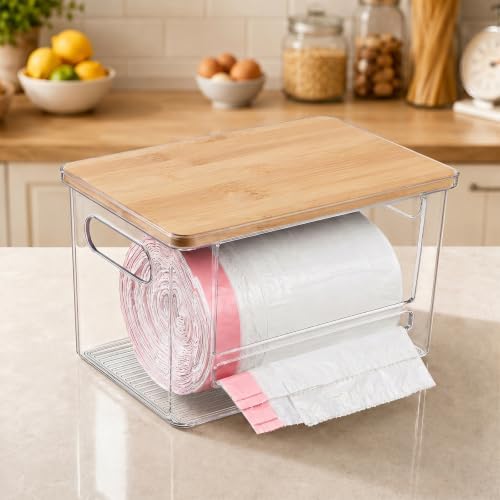 Trash Bag Dispenser Under Sink Organizer for Pantry, Kitchen