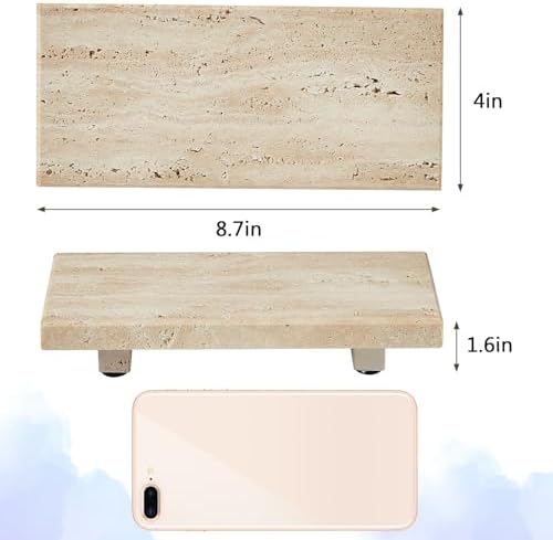 Natural Travertine Pedestal Tray