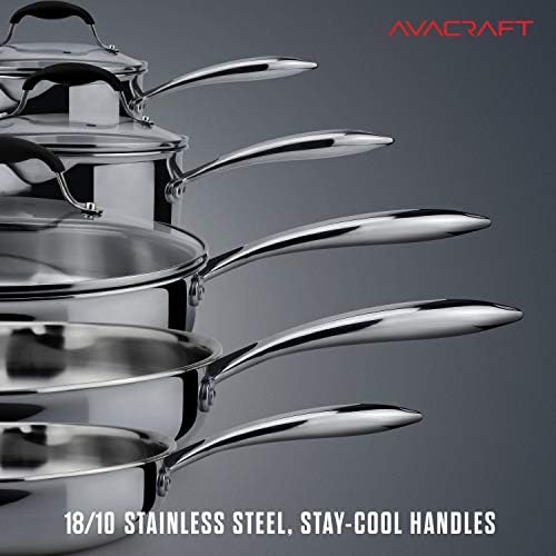 AVACRAFT 10 Piece 18/10 Stainless Steel Cookware Set