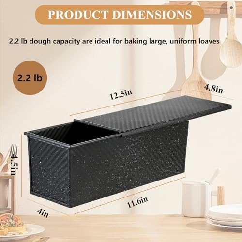 SS&CC Pullman Loaf Pan with Lid 13x4 | 2.2lb Carbon Steel Bread Pan