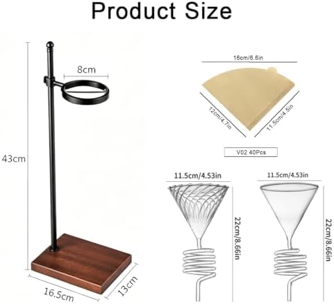 Spiral Pour Over Coffee Maker Set, Glass Dripper