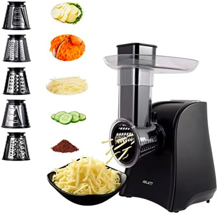 Electric Cheese Grater and Slicer with 5 Attachments