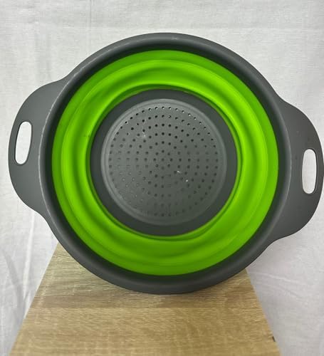 Collapsible Round Silicone Colander Set of 3, BPA-Free Nesting Kitchen