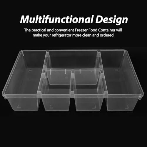 Stackable Food Prep Container with Lid, Five Compartments, PP Storage