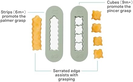 ezpz Baby-Led Weaning Food Cutters, 2 Pack, Sage
