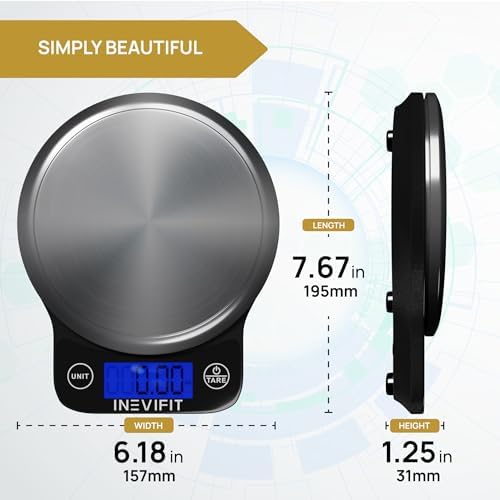 INEVIFIT Digital Kitchen Scale, Highly Accurate Multifunction Food