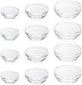 3 Sizes of Clear Glass Bowls, 2.5, 3.5 & 8.5 oz, Small Prep Bowls for