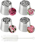 Large Flower Russian Piping Tips Set, Stainless Steel Rose Floral