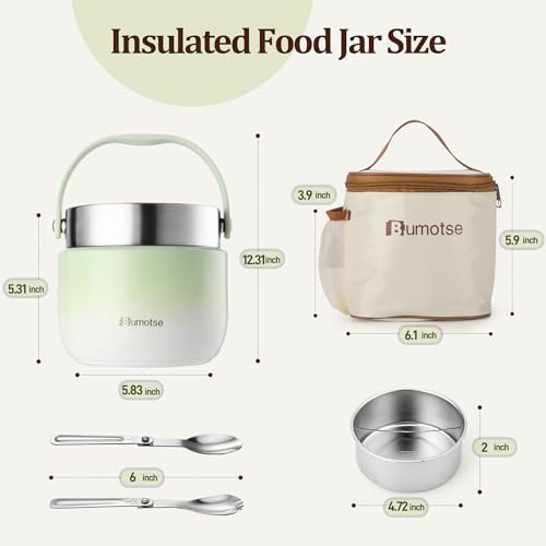 40 oz Insulated Food Jar, Dual Compartments, 8-Hour Heat Retention