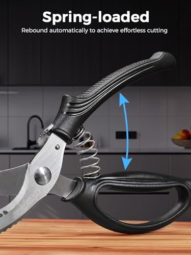 Poultry Shears, Heavy Duty Kitchen Shears With Anti-Slip Handle &