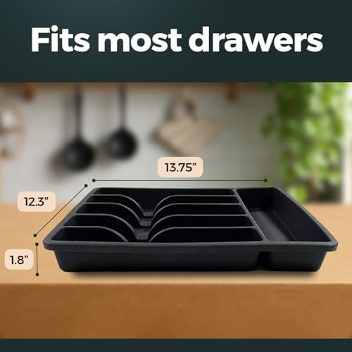 Pantrymade Silicone Silverware Drawer Organizer – Non-Slip Utensil