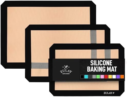Zulay Kitchen Silicone Baking Mat Sheet Set (3 sizes) - Reusable