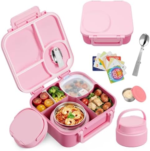 wiwens Kids Bento Lunch Box with Soup Thermo Food Lunch Container for
