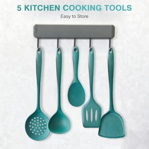 5-Piece Silicone Cooking Utensil Set, Food Grade Non-Stick Spatula and
